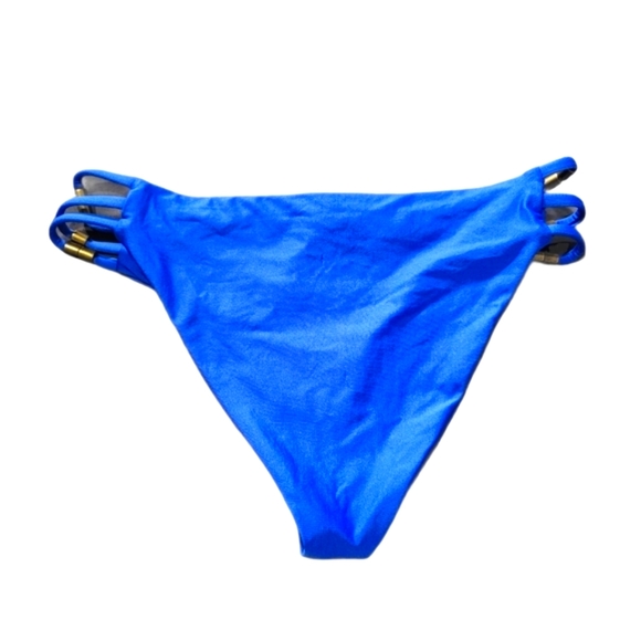 Ella Moss Blue Split Strap Beaded Swim Bott - Picture 3 of 5